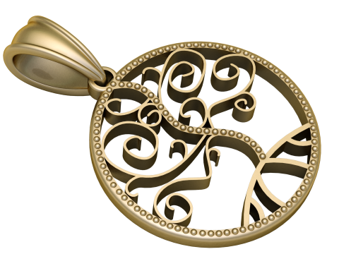 New Fashion Gold Color pendant 3d printable model 3Dプリントモデル