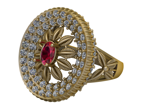 Daimand ring pendant 3d printable model 3D 打印模型