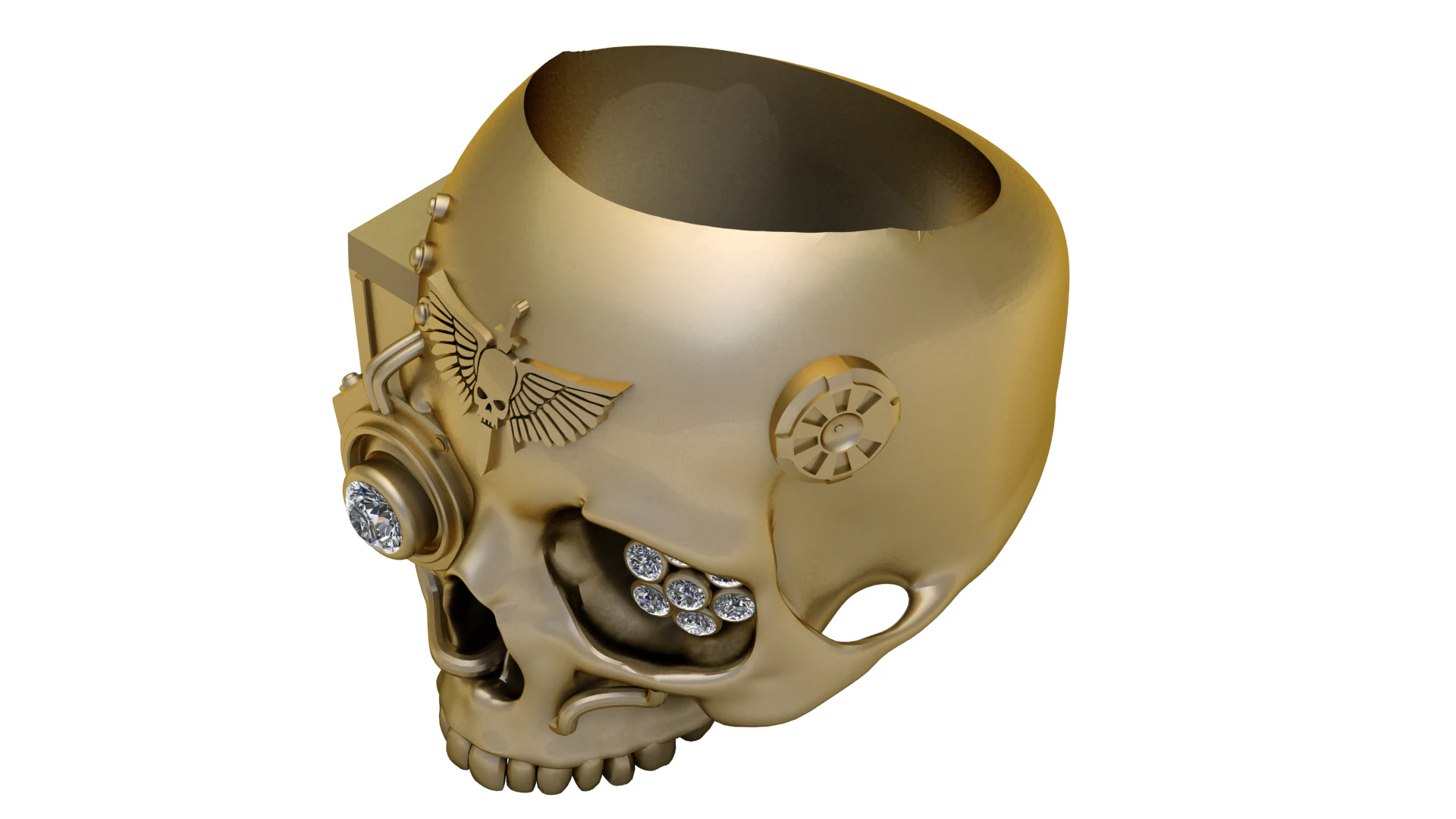 Stlish skull ring pendant 3d printable model 3D Print Model .c4d .max .obj .3ds .fbx .stl .blend 