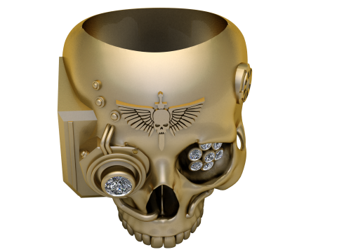 Stlish skull ring pendant 3d printable model 3D Print Model