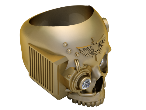 Stlish skull ring pendant 3d printable model 3D Print Model