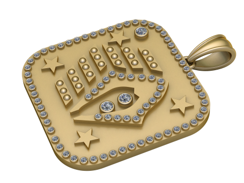Certified Natural PANDANT 3D PRINTABLE MODAL Model Cetak 3D
