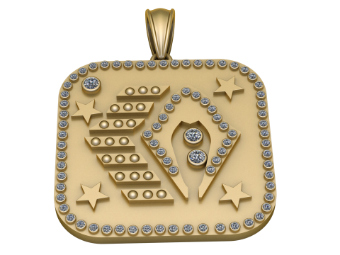 Certified Natural PANDANT 3D PRINTABLE MODAL 3D प्रिंट मॉडल