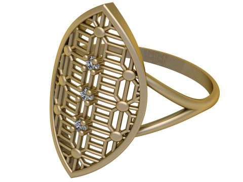 Stylish gold ring PANDANT 3D PRINTABLE MODAL 3Dプリントモデル