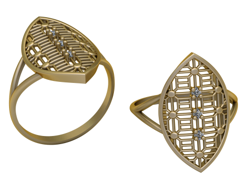 Stylish gold ring PANDANT 3D PRINTABLE MODAL 3D Print Model