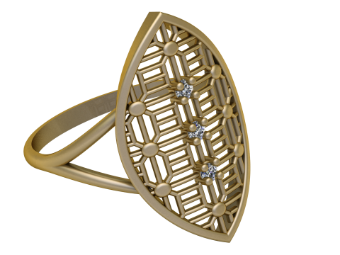 Stylish gold ring PANDANT 3D PRINTABLE MODAL 3D Print Model
