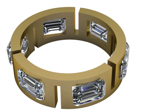 Heren Emerald ring HANGER 3D AFDRUKBAAR MODEL 3D printmodel