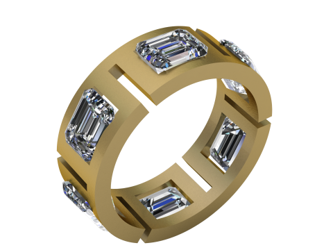Mens Emerald ring PANDANT 3D PRINTABLE MODAL 3Dプリントモデル