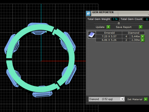 Mens Emerald ring PANDANT 3D PRINTABLE MODAL 3Dプリントモデル