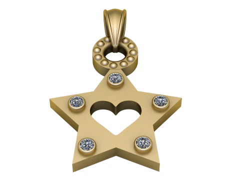 Stylish gold star PANDANT 3D PRINTABLE MODAL 3D Print Model