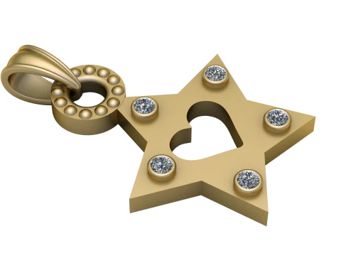 Stylish gold star PANDANT 3D PRINTABLE MODAL 3D Print Model