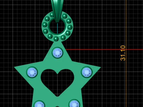 Stylish gold star PANDANT 3D PRINTABLE MODAL 3D Print Model