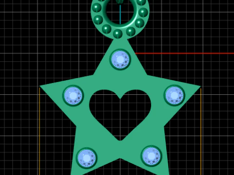 Stylish gold star PANDANT 3D PRINTABLE MODAL 3D Print Model