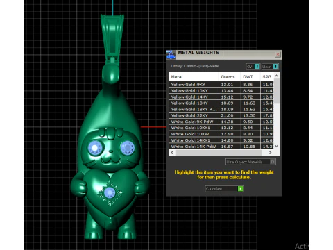 TREADY CUTE PENDANT 3D PRINTABLE MODEL 3D Print Model