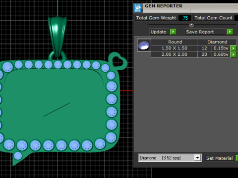 MOISSANITE Iced Youtube PANDANT 3D PRINTABLE MODAL Modelo de impresión 3D