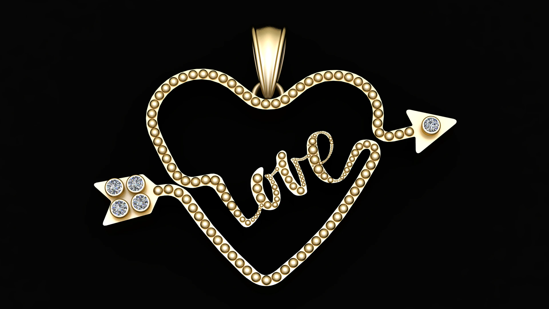 Love PANDANT 3D PRINTABLE MODAL 3D Print Model .c4d .max .obj .3ds .fbx .stl .blend