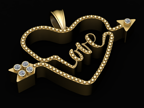 Love PANDANT 3D PRINTABLE MODAL 3D Print Model