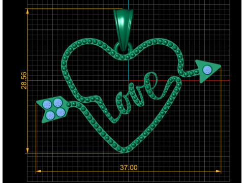 Love PANDANT 3D PRINTABLE MODAL 3D Print Model