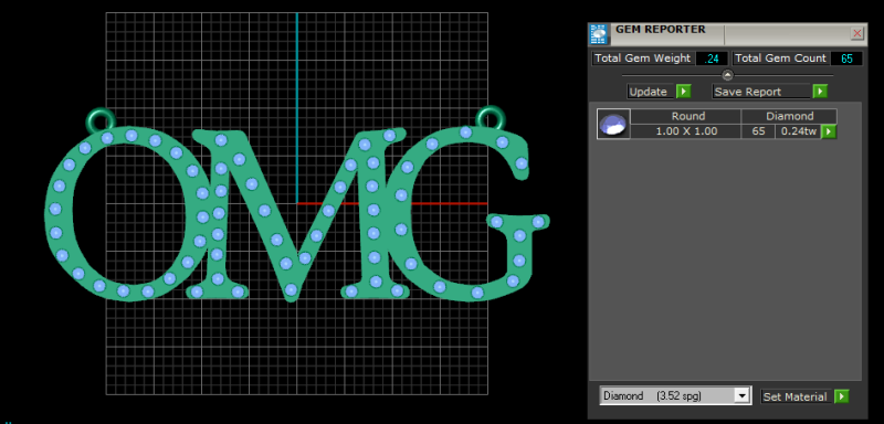Diamond OMG Pendant 3D प्रिंट मॉडल .c4d .max .obj .3ds .fbx .stl .blend