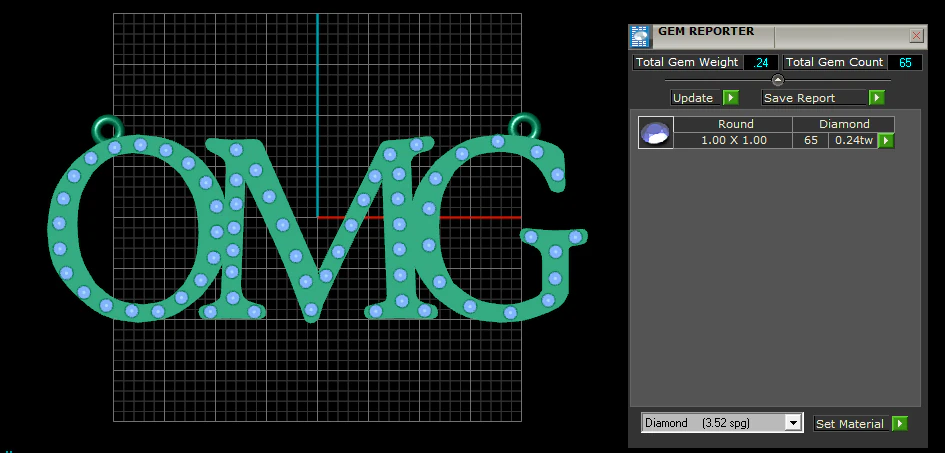 Diamond OMG Pendant 3D Print Model .c4d .max .obj .3ds .fbx .stl .blend 