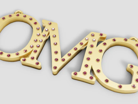 Diamond OMG Pendant 3D Print Model