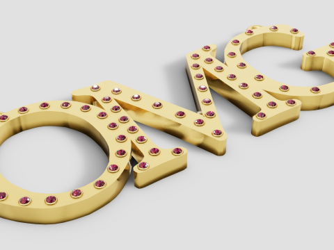 Diamond OMG Pendant 3D प्रिंट मॉडल
