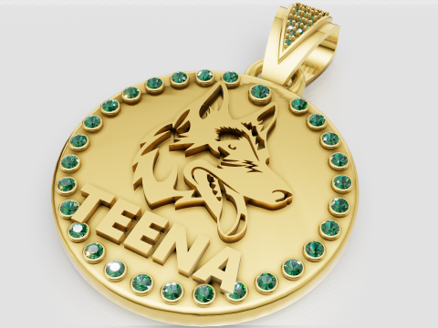Iced Out Wolf Head Necklaces pendant 3D Print Model