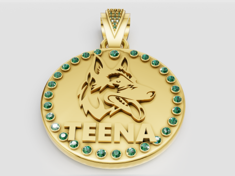 Iced Out Wolf Head Necklaces pendant 3D Print Model