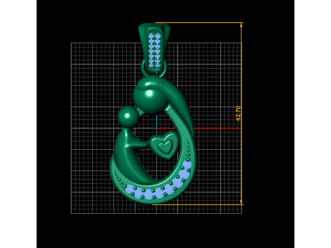 Mom And Baby Heart pendant Modello di stampa 3D