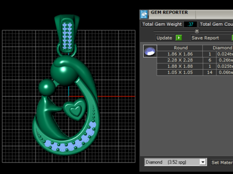 Mom And Baby Heart pendant 3D 打印模型