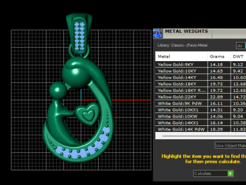 Mom And Baby Heart pendant 3D Print Model