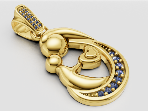 Mom And Baby Heart pendant 3D 打印模型