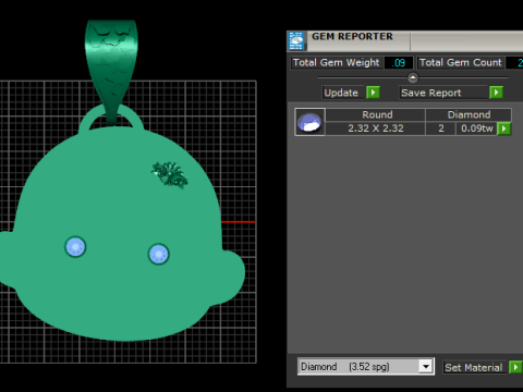 DIAMOND PENDANT GOLD Modello di stampa 3D