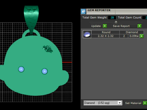DIAMOND PENDANT GOLD 3D Print Model