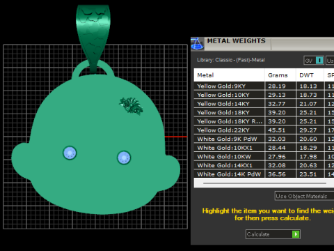 DIAMOND PENDANT GOLD Modello di stampa 3D