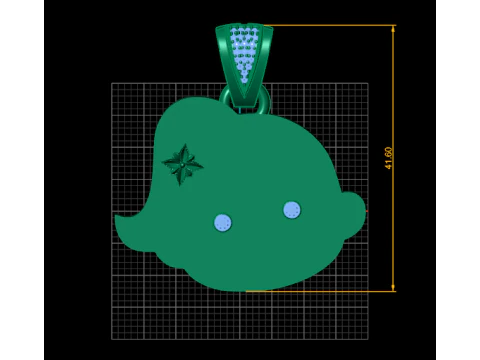 Liontin Perhiasan Delima buatan tangan Model Cetak 3D