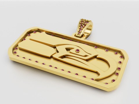 Raw Pave Diamond Seahawk Pendant 3D Принт Модель
