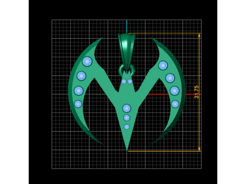 Pendentif Diamant Grenat Capricorne Modèles 3D en vedette