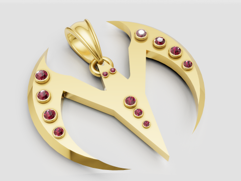 Capricorn Garnet Diamond Pendant Modello di stampa 3D
