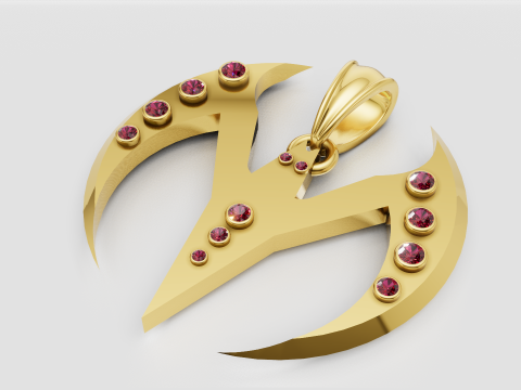 Capricorn Garnet Diamond Pendant Modello di stampa 3D