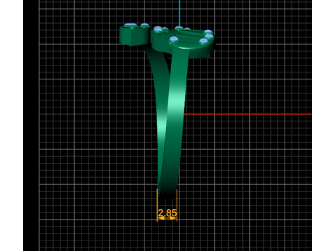 Gold plated Ruby AD Floral pendant 3D Print Model