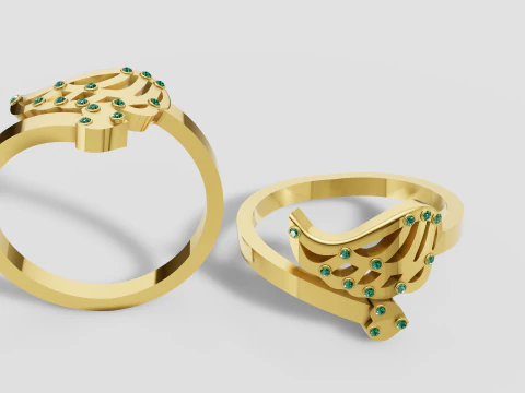 Gold plated Ruby AD Floral pendant 3D Print Model