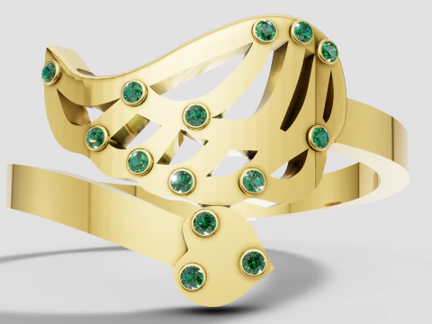 Gold plated Ruby AD Floral pendant 3D Print Model