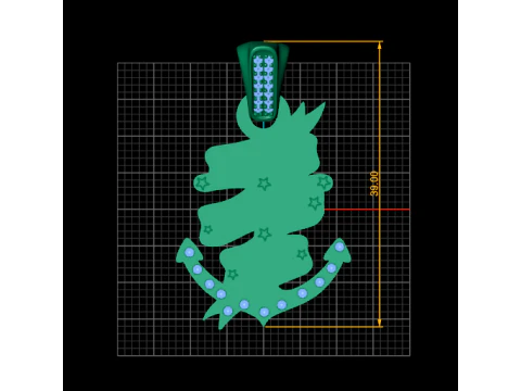 Colgante CRUCERO ALASKA Oro Amarillo Modelo de impresión 3D