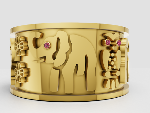 A Elephant ring pendant Modelo de impresión 3D