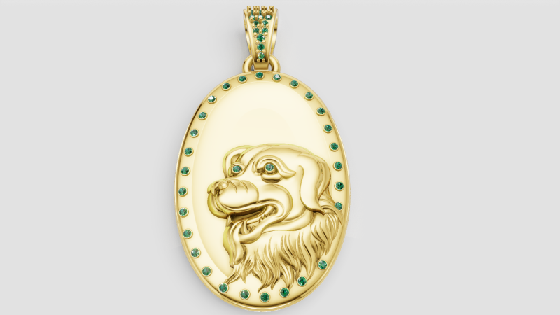 Dog Pendant Necklace charm bracelet PENDANT 3D प्रिंट मॉडल .c4d .max .obj .3ds .fbx .stl .blend