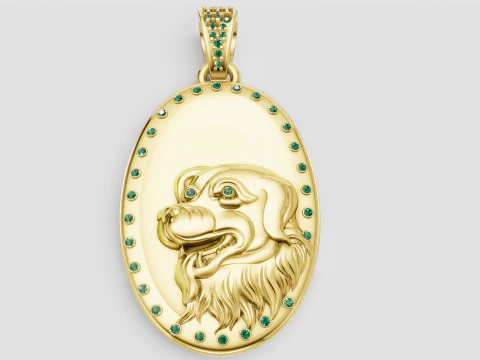 Dog Pendant Necklace charm bracelet PENDANT 3D Print Model