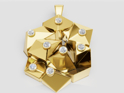 Gold Cube Pattern Images Free Photos PENDANT 3D 打印模型