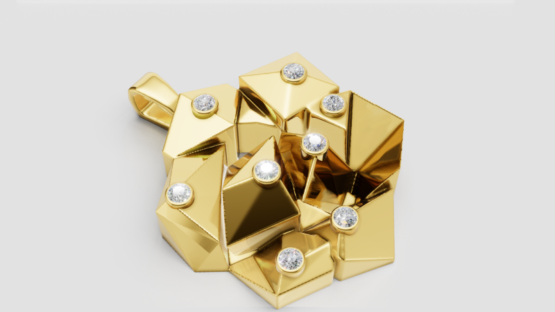 Gold Cube Pattern Images Free Photos PENDANT 3D 打印模型 .c4d .max .obj .3ds .fbx .stl .blend