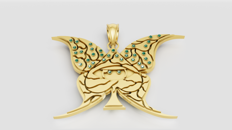 Yellow Gold Textured Polished PENDANT 3D Принт Модель .c4d .max .obj .3ds .fbx .stl .blend